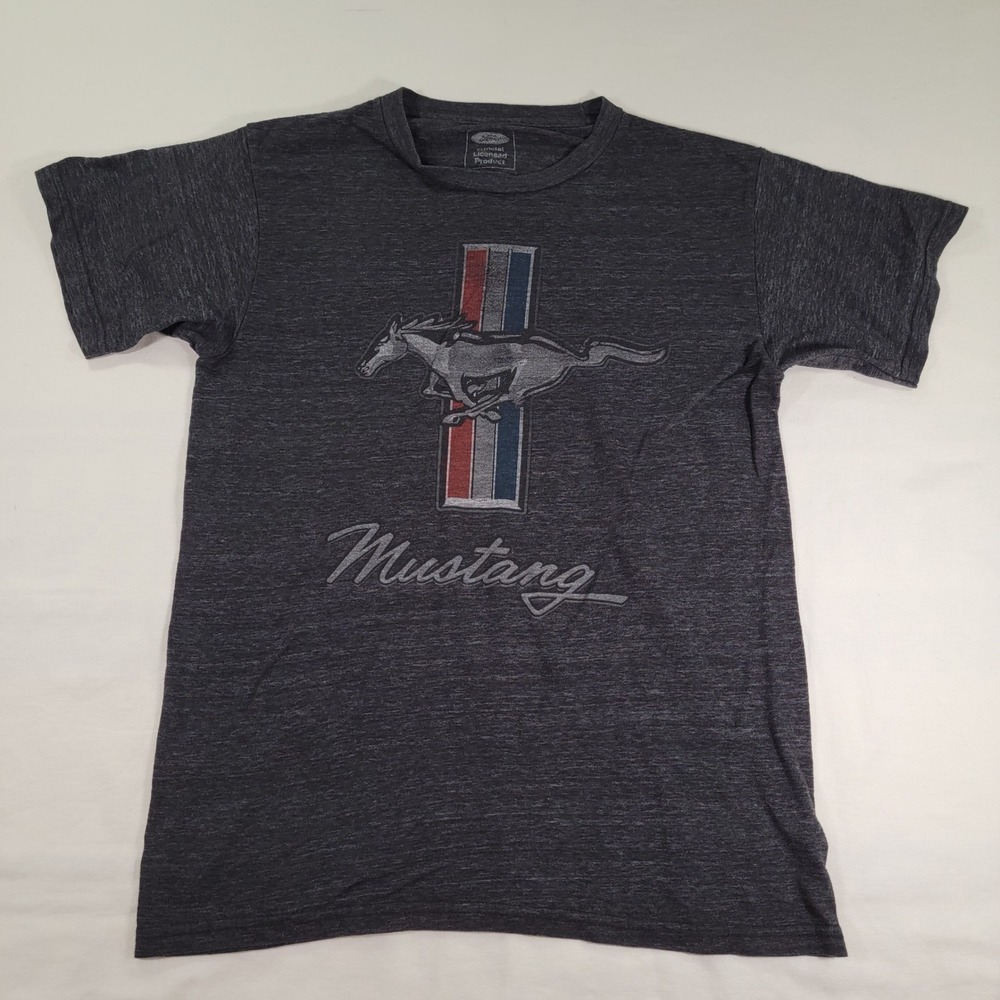 Ford Mustang Graphic T-Shirt Mens Medium Charcoal Gray Heather Pony Logo Tee